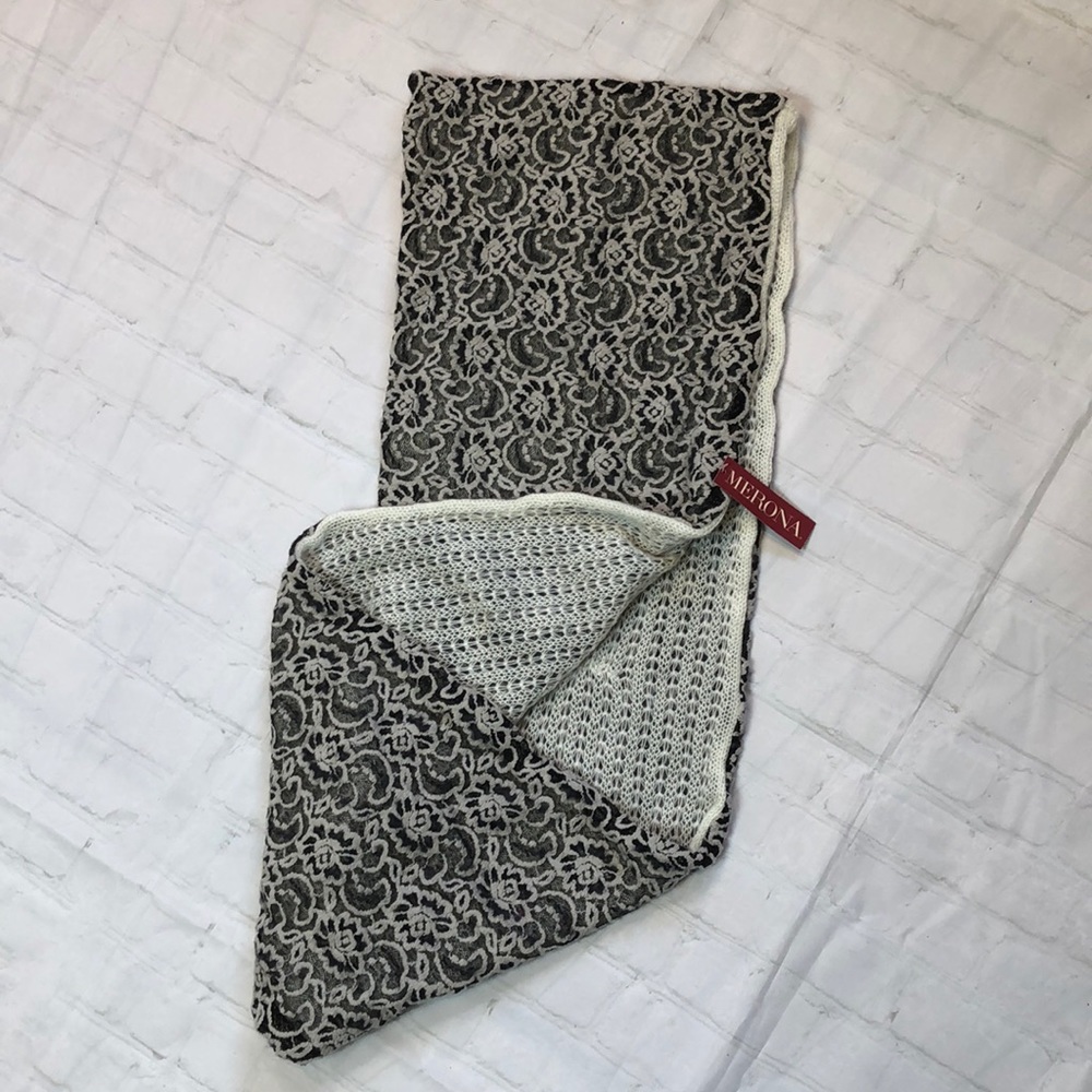 NWT Merona black/white lace infinity scarf
